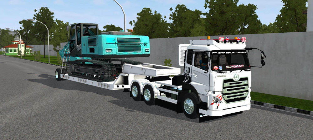 UD Quon Trailer Excavator - Gambar 3